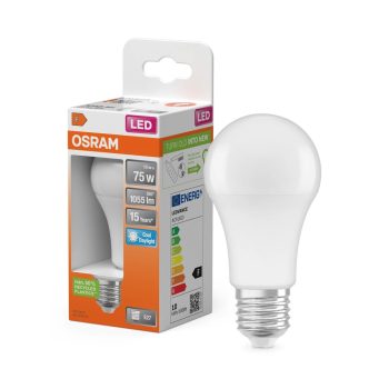 OSRAM Star LED izzó, classic forma, matt plasztik búra, E27 foglalat, 10W, 1055lm, 6500K hideg fehér
