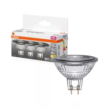OSRAM Star LED MR16 spot izzó, GU5.3 foglalat, 3,8W, 345lm, 2700K meleg fehér fény, 3db csomag