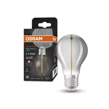 OSRAM Vintage 1906 LED izzó, classic forma, füst üveg E27, 1,8W, 40lm, 1800K extra meleg fehér