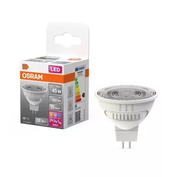 OSRAM Star LED izzó spot forma (MR16), GU5.3 foglalat, 5,6W, 550lm, 2700K meleg fehér