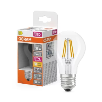 OSRAM Superstar+ dimmelhető LED classic izzó, üveg, E27 foglalat, 2,2W, 300lm, 2700K, filament