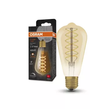 OSRAM Vintage 1906 dimmelhető LED izzó Edison forma, arany üveg E27, 4,8W, 420lm, 2200K extra meleg