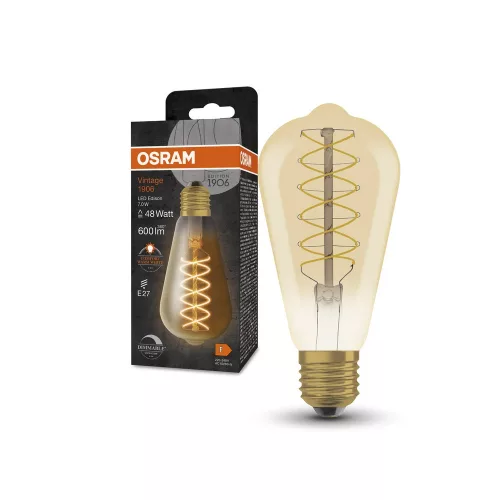 OSRAM Vintage 1906 dimmelhető LED izzó Edison forma, arany üveg E27, 7W, 600lm, 2200K extra meleg