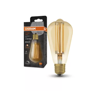 OSRAM Vintage 1906 dimmelhető LED izzó Edison forma, arany üveg E27, 8,8W, 806lm, 2200K extra meleg