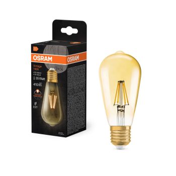 OSRAM Vintage 1906 LED Edison izzó, arany üveg búra, E27 foglalat, 4W, 410lm, 2400K, extra