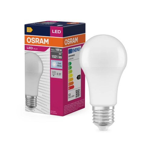 OSRAM Value LED izzó, classic forma, matt búra, E27 foglalat, 13W, 1521lm, 4000K semleges fehér