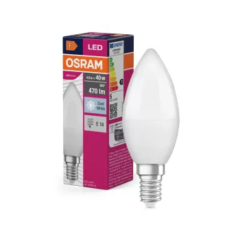OSRAM Value LED gyertya izzó, matt plasztik búra, E14 foglalat, 4,9W, 470lm, 4000K semleges fehér