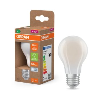 OSRAM Superstar+ LED izzó, classic forma, matt búra, E27, 3,8W, 806lm, 4000K semleges fehér filament