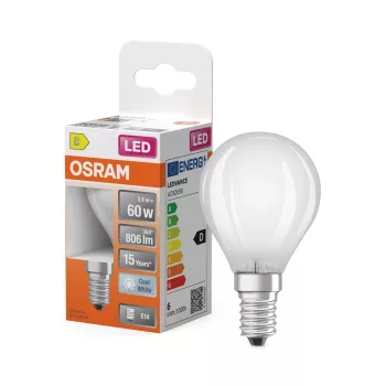OSRAM Star LED izzó kisgömb forma, matt búra, E14 foglalat, 5,9W, 806lm, 4000K semleges fehér