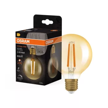 OSRAM Vintage 1906 LED globe izzó, arany üveg búra, E27 foglalat, 7,2W, 2400K, 806lm, meleg fehér