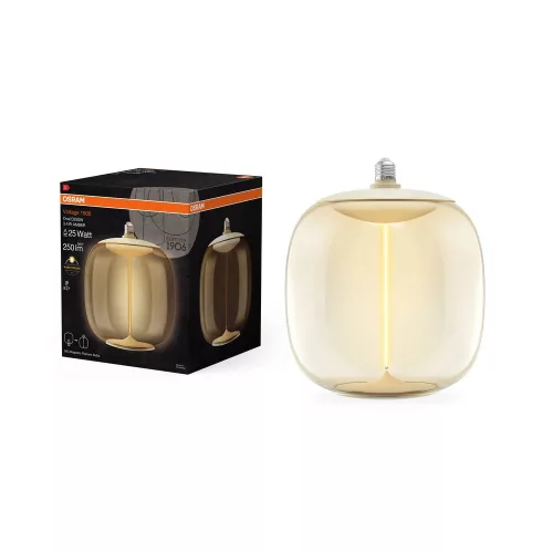 OSRAM Vintage 1906 LED izzó, ovális forma, üveg búra, E27, 3,4W, 250lm, 2700K meleg fehér filament