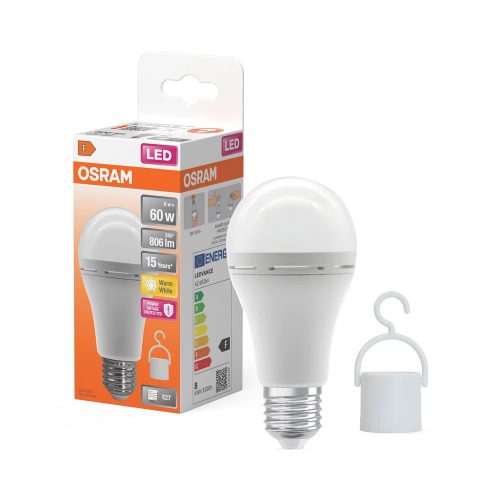 OSRAM Superstar+ LED izzó, classic forma, matt búra, E27 foglalat, 8W, 806lm, 2700K meleg fehér