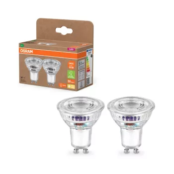 OSRAM Superstar+ LED izzó spot forma (PAR16), GU10 foglalat, 2W, 360lm, 2700K meleg fehér 2db