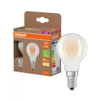 OSRAM Superstar+ LED izzó kisgömb forma, matt búra, E14 foglalat, 2,2W, 470lm, 2700K meleg fehér 2db