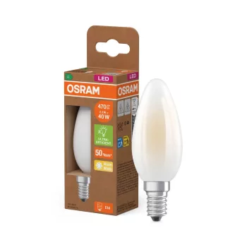 OSRAM Superstar+ LED gyertya izzó, matt plasztik búra, E14 foglalat, 2,2W, 470lm, 2700K meleg fehér
