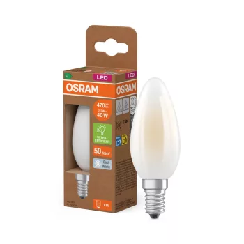 OSRAM Superstar+ LED gyertya izzó, matt plasztik búra, E14 foglalat, 2,2W, 470lm, 4000K, semleges