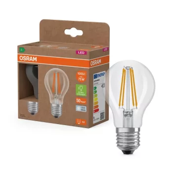 OSRAM Superstar+ LED izzó, classic forma, üveg búra, E27, 5W, 1055lm, 4000K semleges fehér 2db