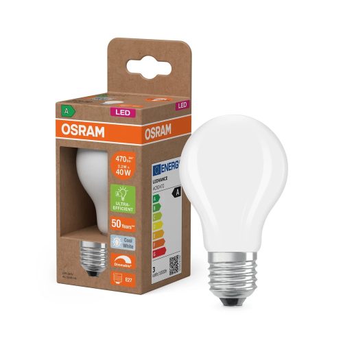 OSRAM Superstar+ dimmelhető LED classic izzó, üveg búra, E27, 2,2W, 470lm, 4000K, semleges