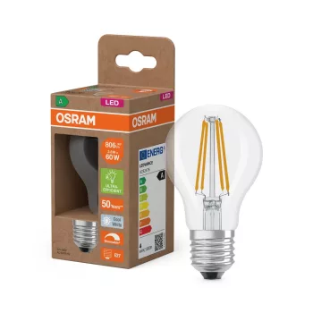 OSRAM Superstar+ dimmelhető LED classic izzó, üveg búra, E27, 3,8W, 806lm, 4000K semleges fehér