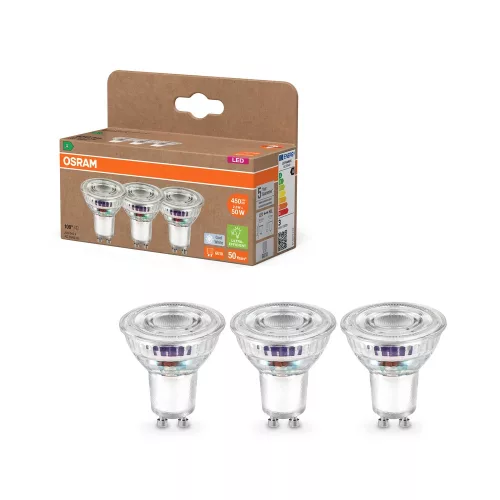 OSRAM Superstar+ LED izzó spot forma (PAR16), GU10 foglalat, 2,5W, 450lm, 4000K semleges fehér 3db