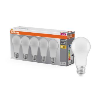 OSRAM Base LED izzó, classic forma, matt búra, E27 foglalat, 13W, 1521lm, 2700K meleg fehér 5db