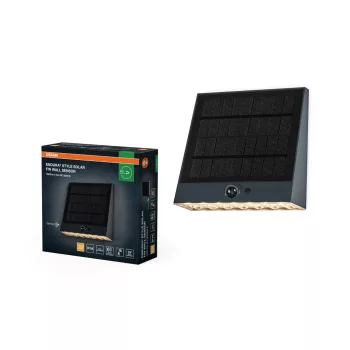   OSRAM ENDURA® napelemes szárny formájú LED oldalfali lámpa mozgásérzékelővel, kültéri, sötétszürke, 890 lm, 10,2 W, 3000 K, (PC) és ABS, IP54, hossz: 158 mm, dimmelhető ( 4099854415098 )