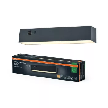   OSRAM ENDURA® napelemes part formájú LED oldalfali lámpa mozgásérzékelővel, kültéri, sötétszürke, 540 lm, 12,4 W, 3000 K, (PC) és ABS, IP54, hossz: 283 mm, dimmelhető ( 4099854415173 )