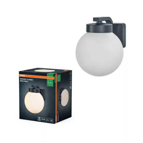 OSRAM ENDURA® Erda oldalfali lámpa, kültéri, sötétszürke, E27, alumínium, IP54, hossz: 250 mm ( 4099854415616 )