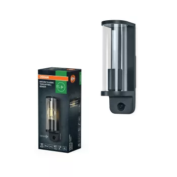  OSRAM ENDURA® cső formájú oldalfali lámpa mozgásérzékelővel, kültéri, sötétszürke, E27, alumínium, IP44, hossz: 278 mm ( 4099854415630 )