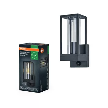   OSRAM ENDURA® keretes oldalfali lámpa mozgásérzékelővel, kültéri, sötétszürke, E27, alumínium, IP54, hossz: 285 mm ( 4099854415654 )