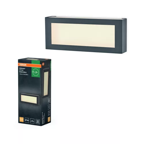 OSRAM ENDURA® Nova LED oldalfali lámpa, kültéri, sötétszürke, 700 lm, 10 W, 3000 K, alumínium, IP54, hossz: 267 mm ( 4099854415678 )