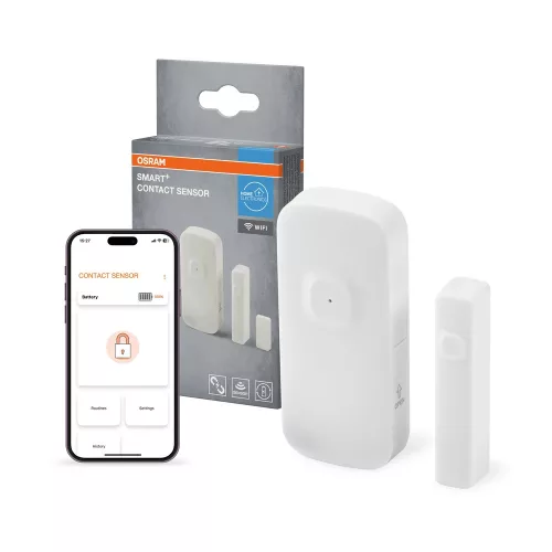 OSRAM SMART+ WiFi ajtó- és ablaknyitás-érzékelő fehér, IP20 beltéri, akkumulátoros, mágneses