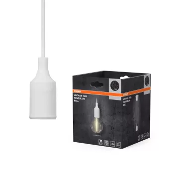   OSRAM Vintage 1906 harang függő lámpa, beltéri, fehér, E27, PP és szilikon, IP20, átmérő: 92 mm, hossz: 1175 mm ( 4099854419379 )