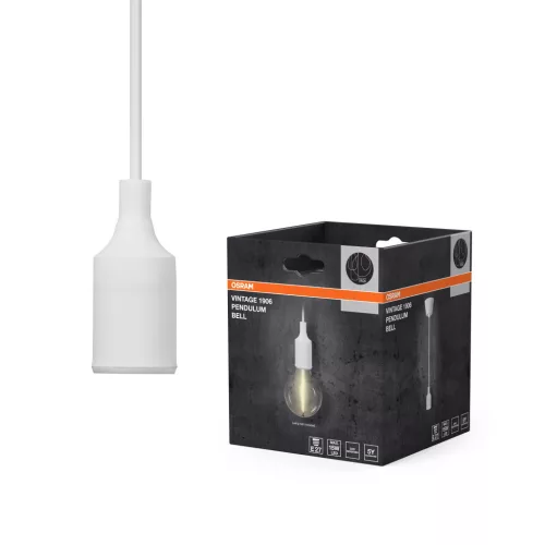 OSRAM Vintage 1906 harang függő lámpa, beltéri, fehér, E27, PP és szilikon, IP20, átmérő: 92 mm, hossz: 1175 mm ( 4099854419379 )