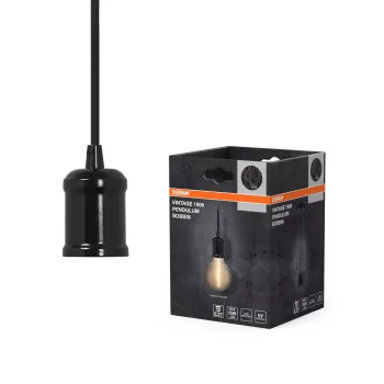   OSRAM Vintage 1906 orsó függő lámpa, beltéri, fekete, E27, acél, IP20, átmérő: 100 mm, hossz: 1625 mm ( 4099854419416 )