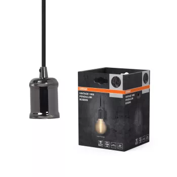   OSRAM Vintage 1906 orsó függő lámpa, beltéri, szürke, E27, acél, IP20, átmérő: 100 mm, hossz: 1625 mm ( 4099854419430 )