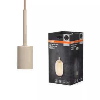  OSRAM Vintage 1906 PenduLum Needle függő lámpa, beltéri, bézs, E27, acél, IP20, átmérő: 100 mm ( 4099854419478 )