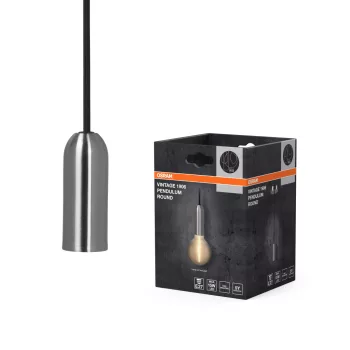   OSRAM Vintage 1906 kerek függő lámpa, beltéri, króm, E27, acél, IP20, átmérő: 100 mm, hossz: 1640 mm ( 4099854419539 )