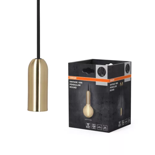 OSRAM Vintage 1906 kerek függő lámpa, beltéri, arany, E27, acél, IP20, átmérő: 100 mm, hossz: 1640 mm ( 4099854419553 )