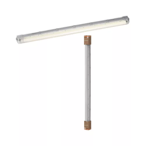 OSRAM Essentials por- és páramentes mennyezeti / fali armatúra LED fénycsőhöz, beltéri, szürke, 1300 lm, 15 W, 4000 K, műanyag, IP65, hossz: 1261 mm ( 4099854428838 )