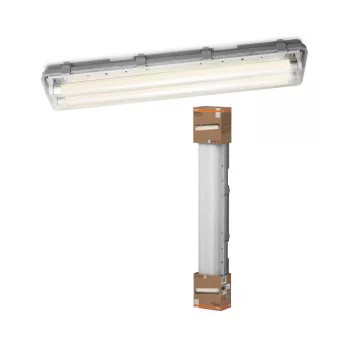   OSRAM Essentials por- és páramentes mennyezeti / fali armatúra LED fénycsőhöz, beltéri, szürke, 1200 lm, 14 W, 4000 K, műanyag, IP65, hossz: 651 mm ( 4099854428890 )