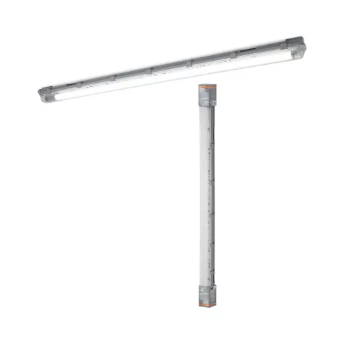 OSRAM Submarine por- és páramentes átkötéses csatlakozással sorolható mennyezeti / fali armatúra LED fénycsőhöz, T8 / G13 foglalattal, beltéri, fehér, 1600 lm, 15 W, 4000 K, G13, (PC), IP65, hossz: 1261 mm ( 4099854429118 )