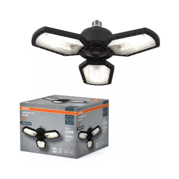   OSRAM Highbay Blade LED csarnokvilágító E27 foglalathoz illeszthető, állítható szárnyakkal, beltéri, fekete, 4300 lm, 40 W, 4000 K, E27, alumínium, IP20, hossz: 320 mm ( 4099854429293 )