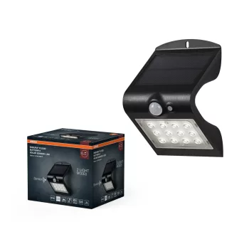   OSRAM ENDURA® napelemes Pillangó LED reflektor mozgásérzékelővel, kültéri, fekete, 220 lm, 1,5 W, 4000 K, műanyag, IP65, hossz: 144,5 mm ( 4099854429392 )
