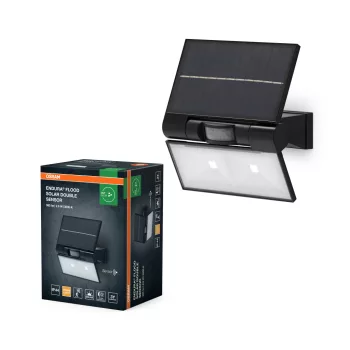   OSRAM ENDURA® napelemes dupla LED reflektor mennyezeti lámpa, kültéri, sötétszürke, 380 lm, 2,9 W, 3000 K, műanyag, IP44, hossz: 172 mm, dimmelhető ( 4099854429453 )