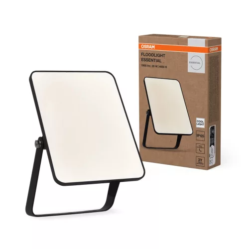 OSRAM Essentials LED reflektor, kültéri, fekete, 20 W, 4000 K, alumínium, IP65, hossz: 173 mm ( 4099854429736 )