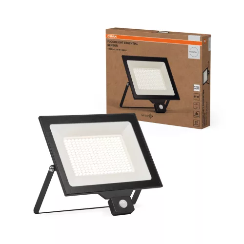 OSRAM Essentials LED reflektor mozgásérzékelővel, kültéri, fekete, 15000 lm, 150 W, 4000 K, alumínium, IP65, hossz: 337 mm ( 4099854429958 )