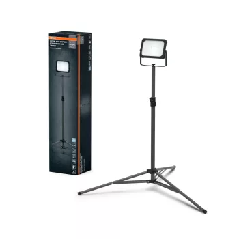   OSRAM Worklights akkumulátoros háromlábú állványos LED munkalámpa, kültéri, fekete, 2000 lm, 20 W, 6500 K, alumínium, IP54, magasság: 1550 mm, dimmelhető ( 4099854429996 )