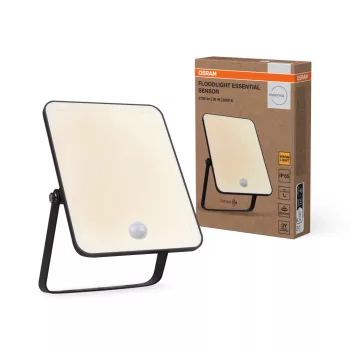   OSRAM Essentials LED reflektor mozgásérzékelővel, kültéri, fekete, 2550 lm, 30 W, 3000 K, alumínium, IP65, hossz: 186 mm ( 4099854430091 )