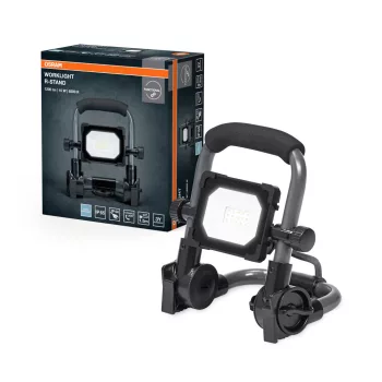   OSRAM Worklights forgatható állványos LED munkalámpa, kültéri, fekete/szürke, 1000 lm, 10 W, 6500 K, alumínium, IP65, magasság: 194 mm ( 4099854430374 )